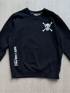 AAPE x ONE PIECE Black Crewneck Sweater